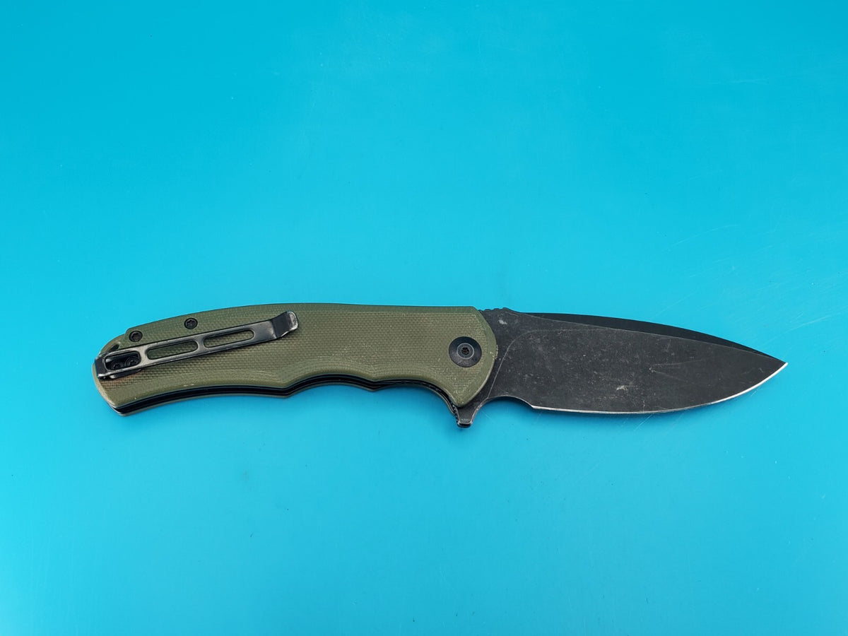 Civivi Praxis Flipper Pocket Knife Plain Edge Blade Green G10