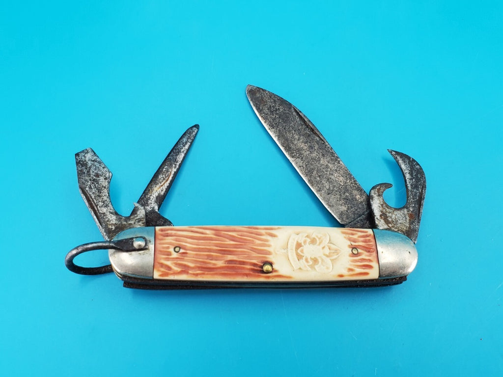 Vintage Imperial Providence RI 4 Blade Boy Scout Multi Tool Pocket Jack Knife
