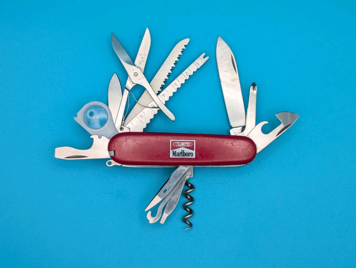 Victorinox Outdoorsman Marlboro Unlimited Swiss Army Knife Multi Tool! W/SHEATH!