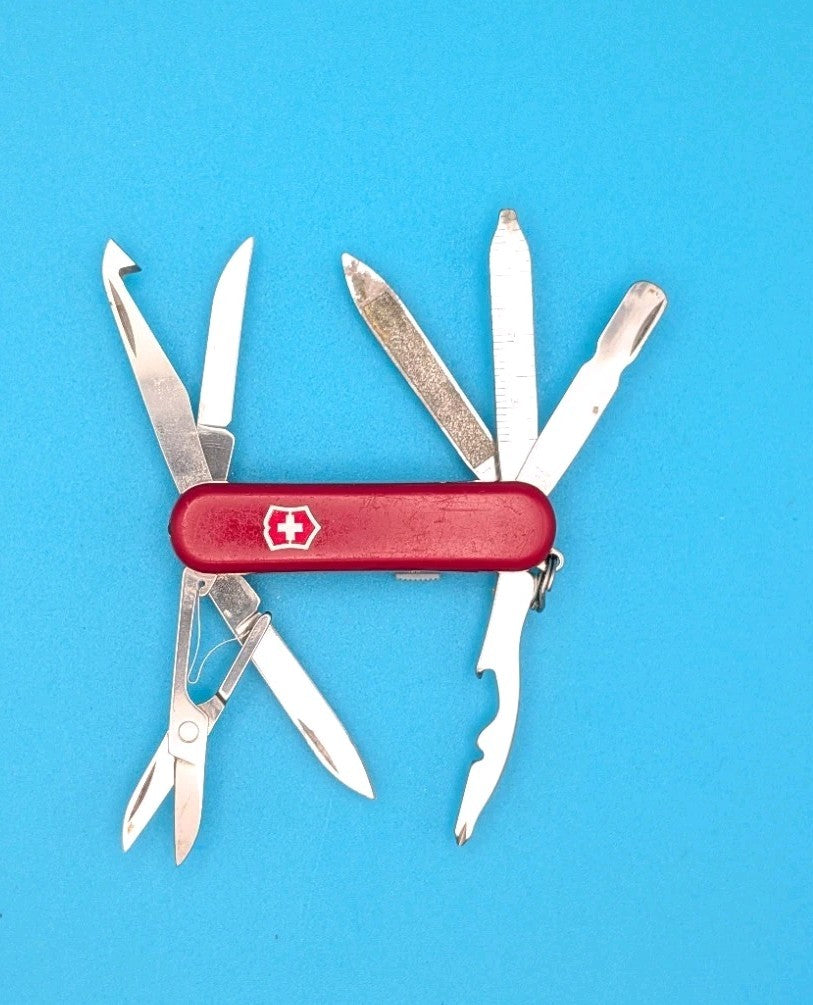 Victorinox Red Midnite Minichamp Red LED + Pen Swiss Army Knife Multi Tool!