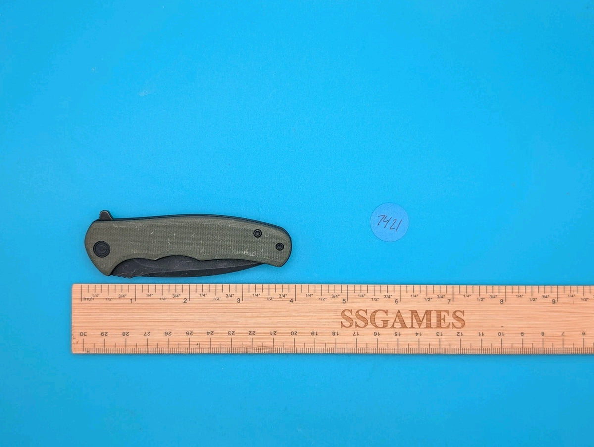 Civivi Mini Praxis Flipper Pocket Knife Liner Lock Plain Edge Blade! Olive Green