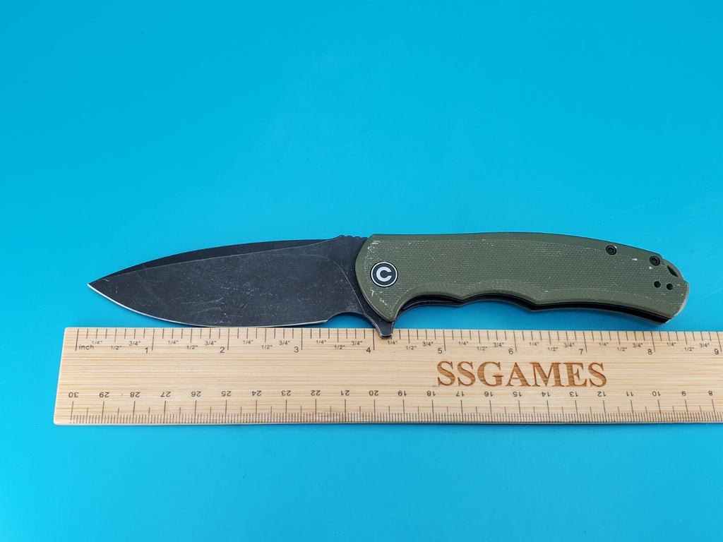 Civivi Praxis Flipper Pocket Knife Plain Edge Blade Green G10