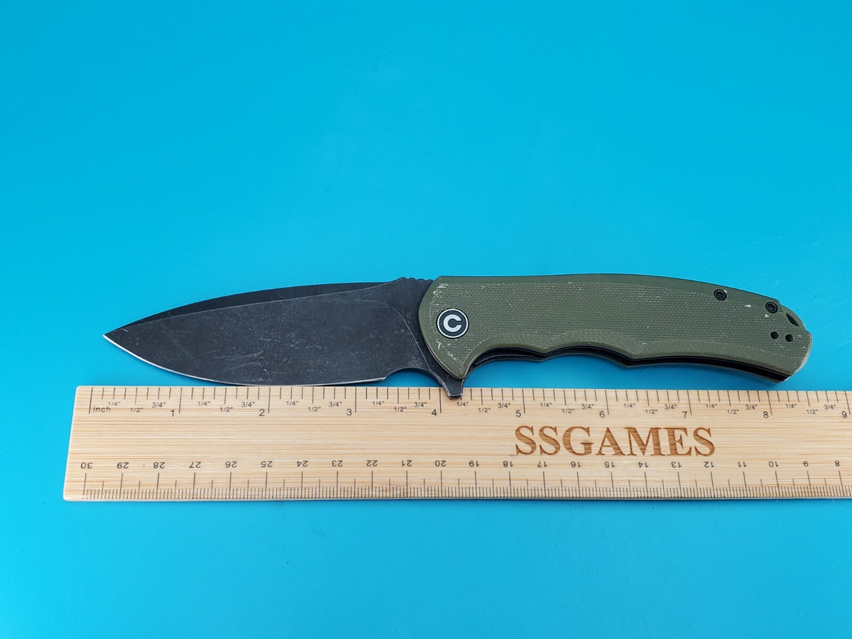 Civivi Praxis Flipper Pocket Knife Plain Edge Blade Green G10