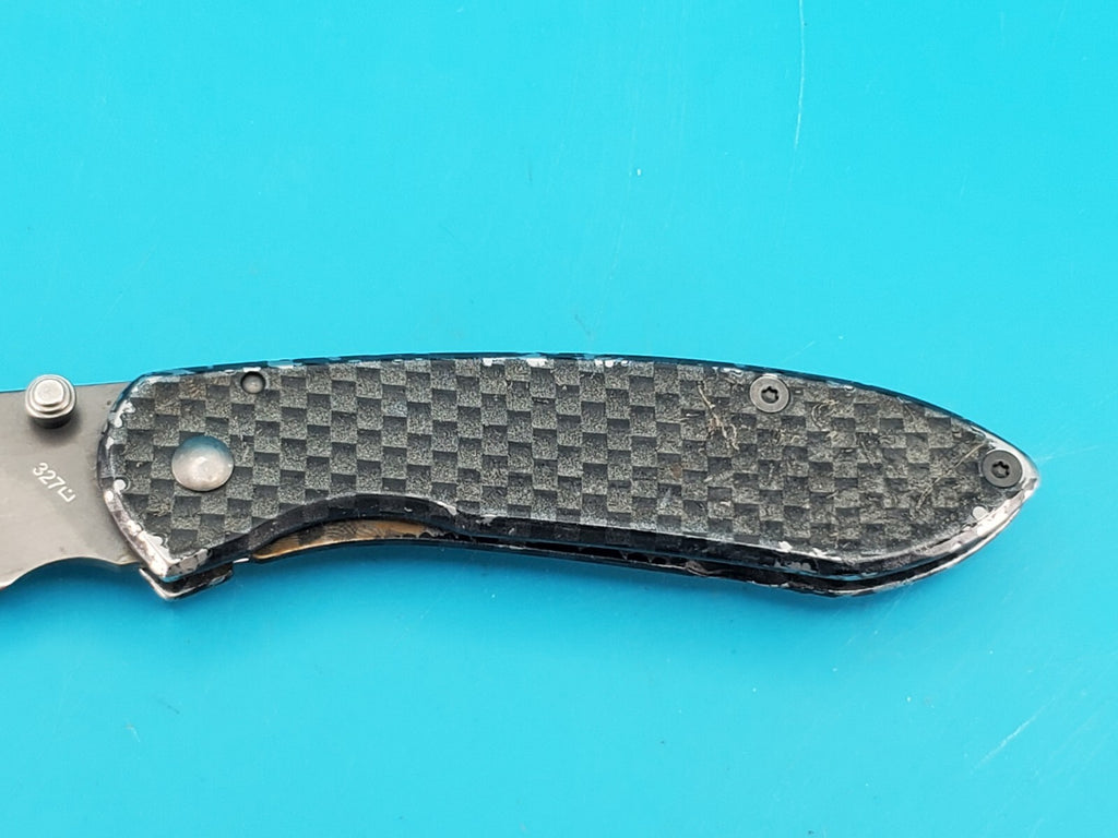 Buck 327 Nobleman Carbon Fiber Handle Plain Edge Blade!