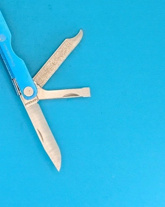 Leatherman Micra Multi-Tool, Knife, Scissors, Key Ring, Blue! *BP SAFETY*