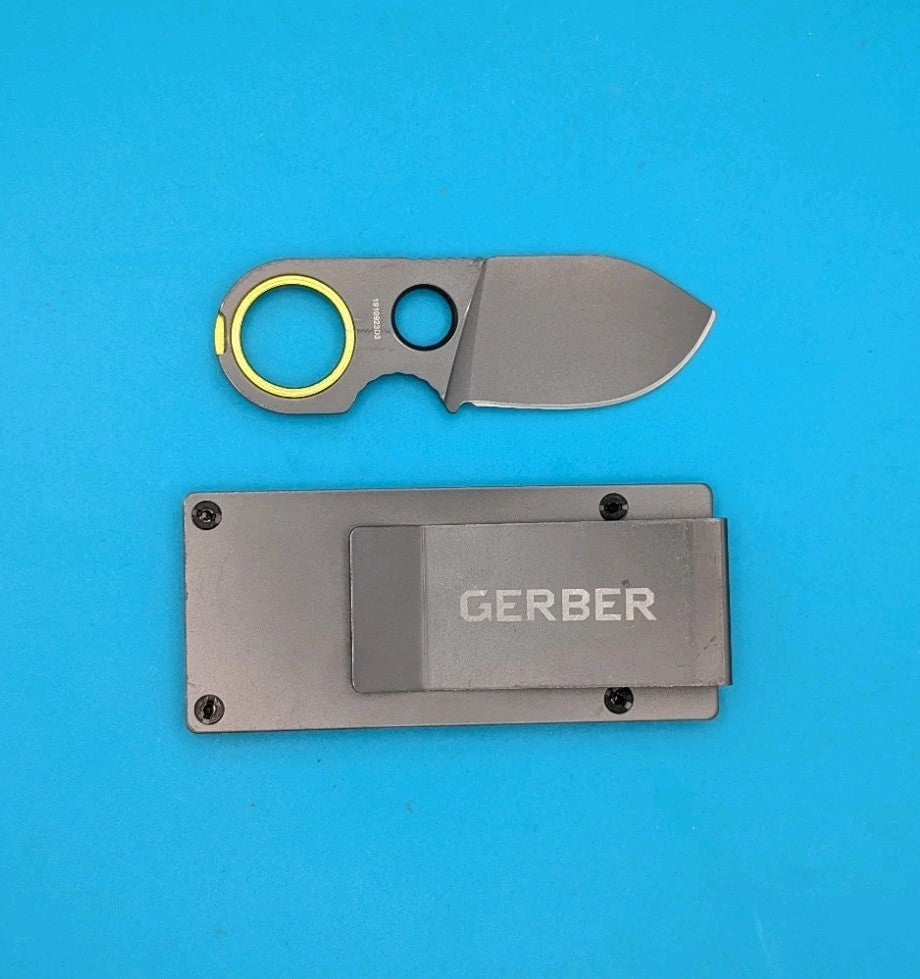 Gerber GDC Money Clip Knife Finger Loop EDC Credit Card Holder G10