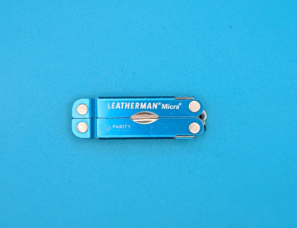 Leatherman Micra Multi-Tool, Knife, Scissors, Key Ring, Blue! PARITY FACTORY