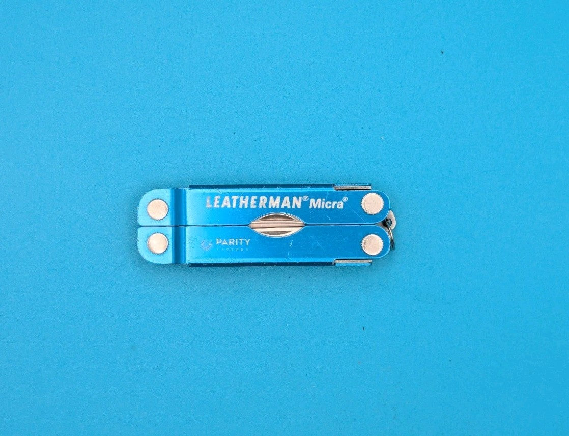 Leatherman Micra Multi-Tool, Knife, Scissors, Key Ring, Blue! PARITY FACTORY