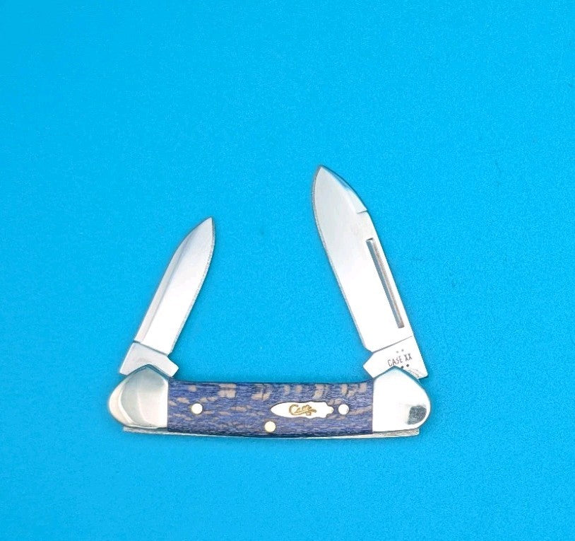 Case XX USA 2025 Smooth Blue Sycamore Wood 63733 Baby Butterbean Pocket Knife!