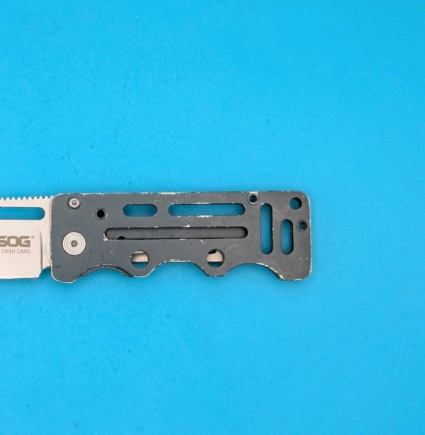 SOG Cash Card Frame Lock Knife Stainless Steel Money Clip!
