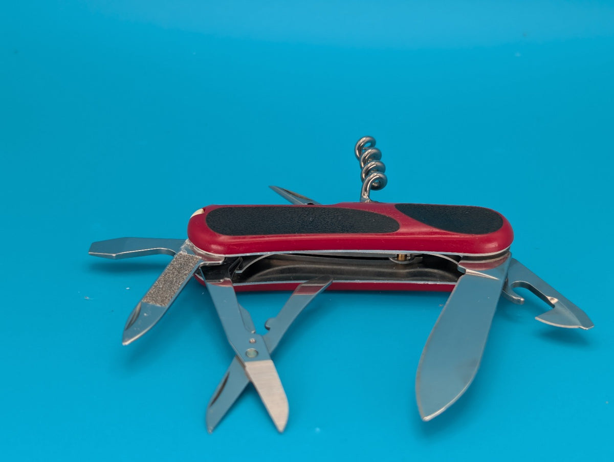 Victorinox Delemont EVOGRIP 14 Red & Black Swiss Army Knife Multi Tool!