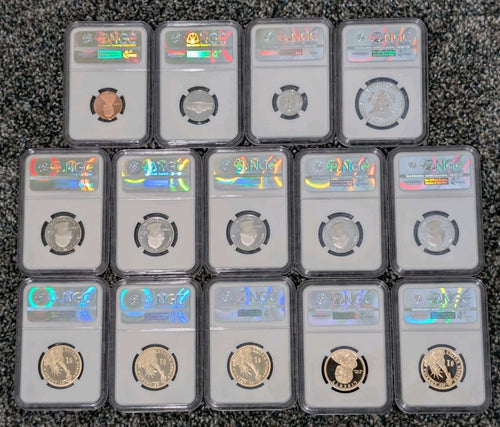 2015 NGC PF 70 ULTRA CAMEO,  Complete 14 COIN CLAD SET, FIRST DAY OF ISSUE!!!