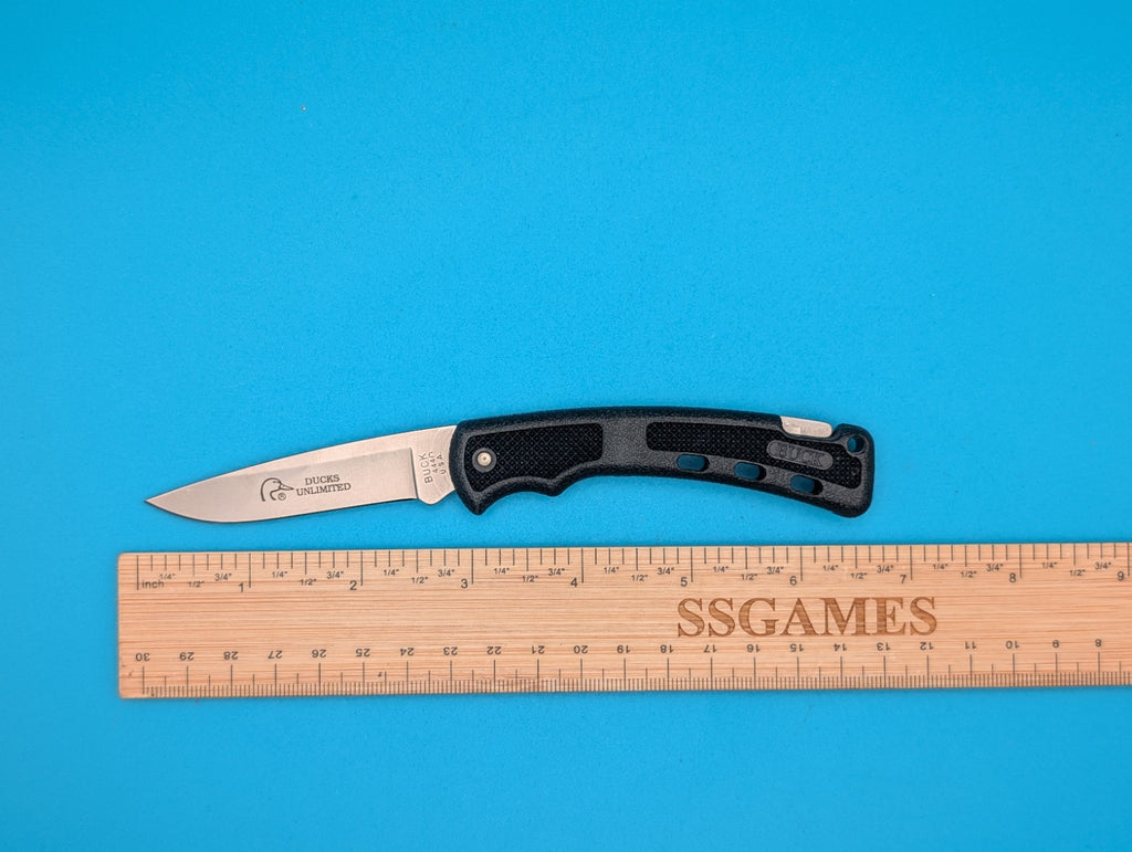 Vintage Buck 444 Bucklite Plain Edge Lockback Pocket Knife! Duck's Unlimited!