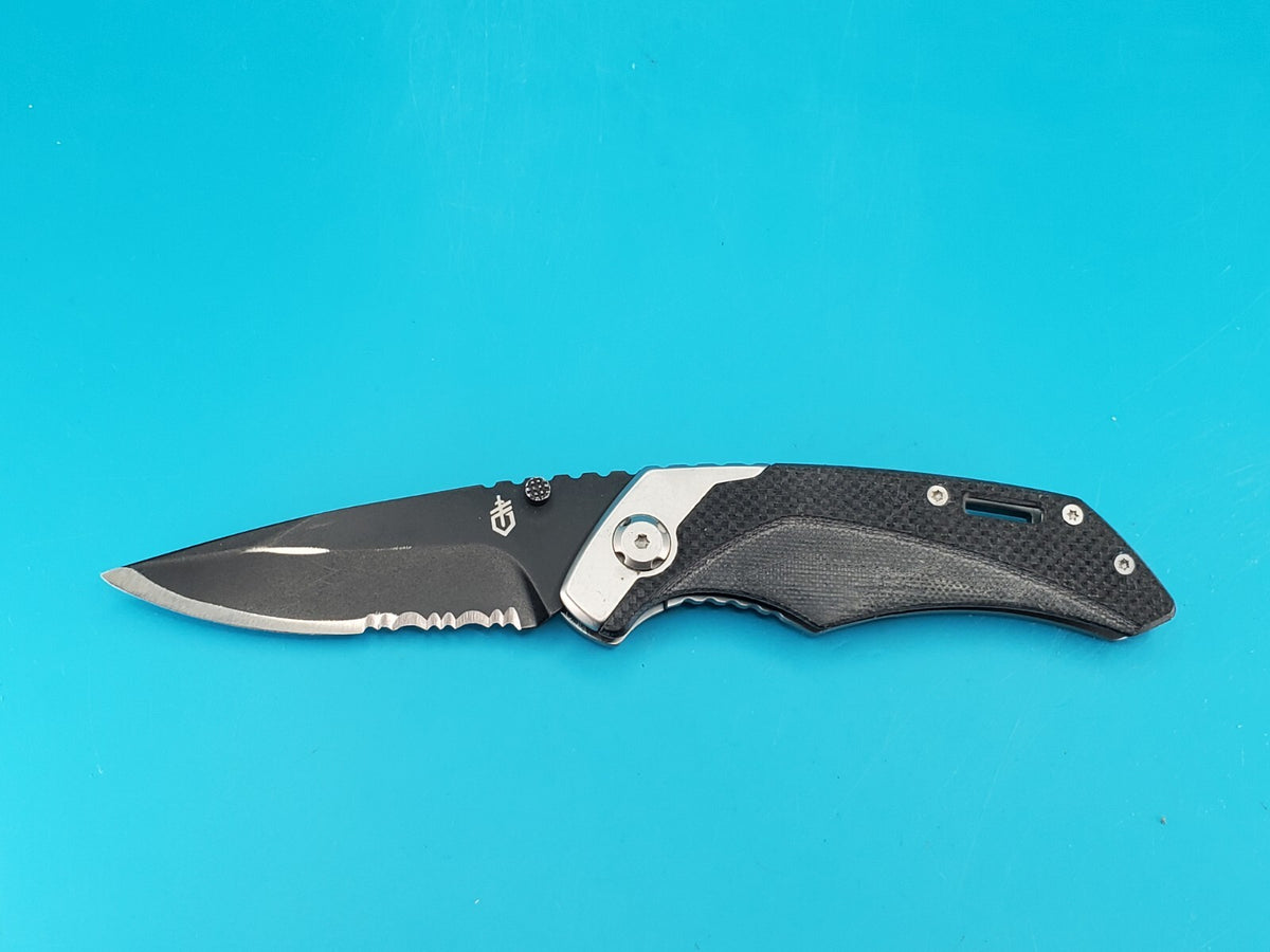 Gerber CONTRAST Manual Open Plain Edge Blade Pocketknife!