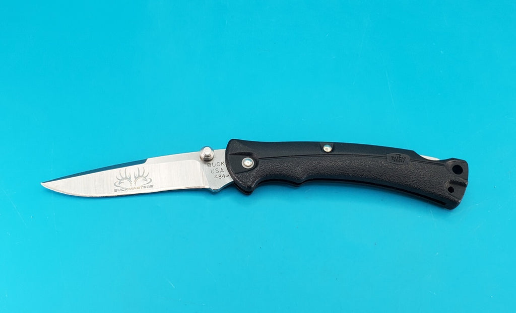 Buck USA Buckmasters 484 Pocket Knife Dated 2014 Plain Blade Black Handle