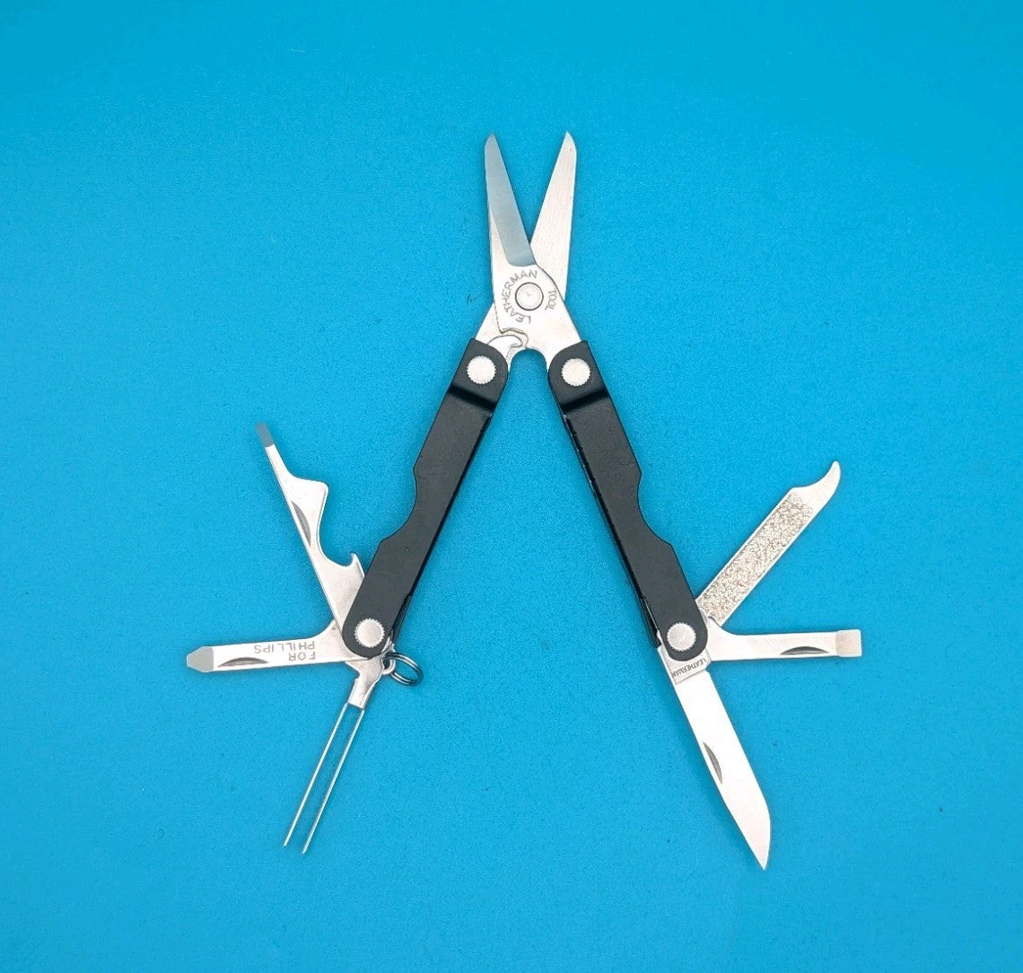 Leatherman Micra Multi-Tool, Knife, Scissors, Key Ring, Black