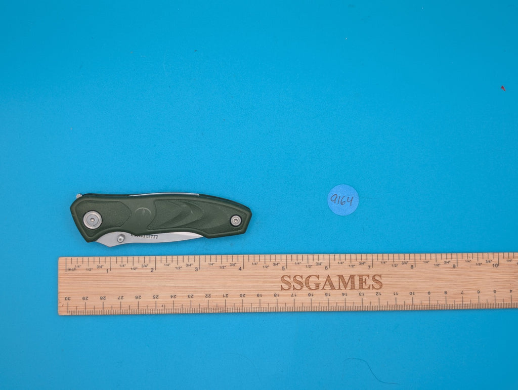 Vintage Leatherman Crater Green Combo Edge Pocket Knife! RARE!