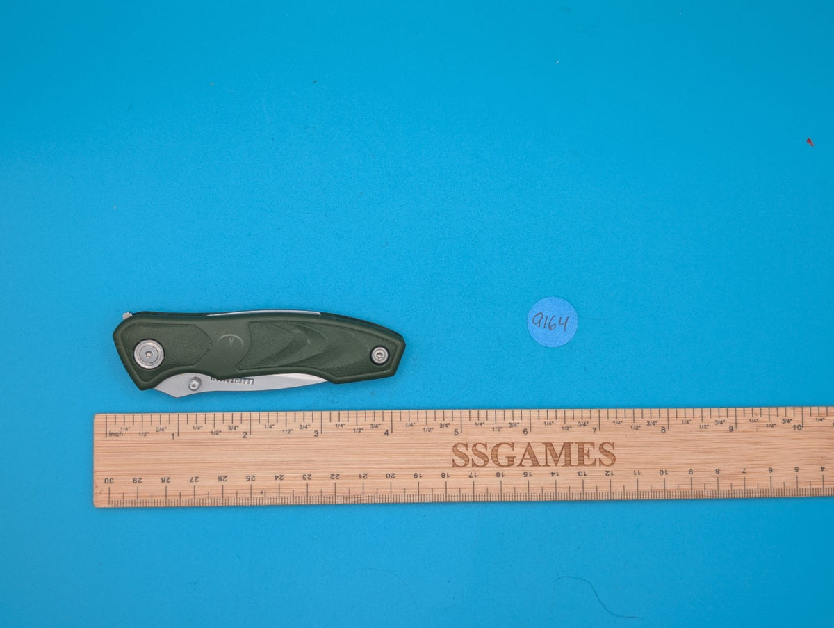 Vintage Leatherman Crater Green Combo Edge Pocket Knife! RARE!