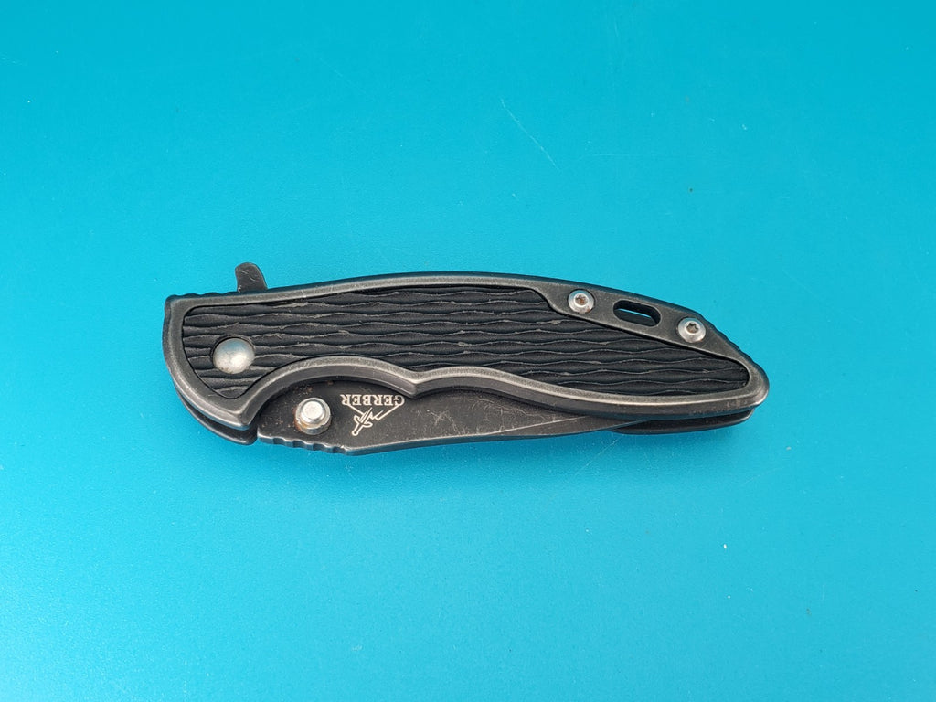 Gerber Torch I Frame Lock Plain Edge Blade Folding Pocket Knife! Black!