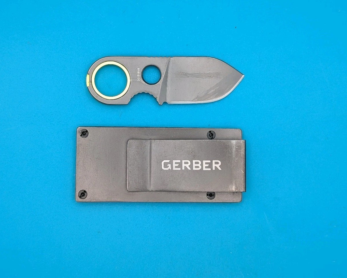 Gerber GDC Money Clip Knife Finger Loop EDC Credit Card Holder G10