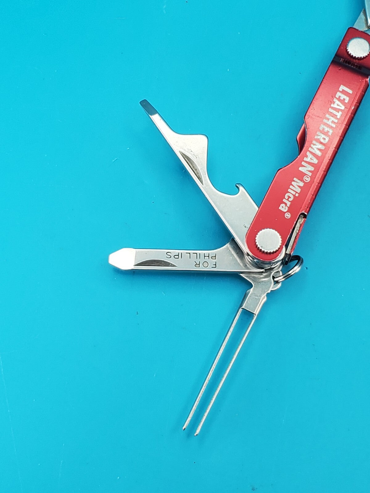 Leatherman Micra Multi-Tool, Knife, Scissors, Key Ring, Red, Carolyn