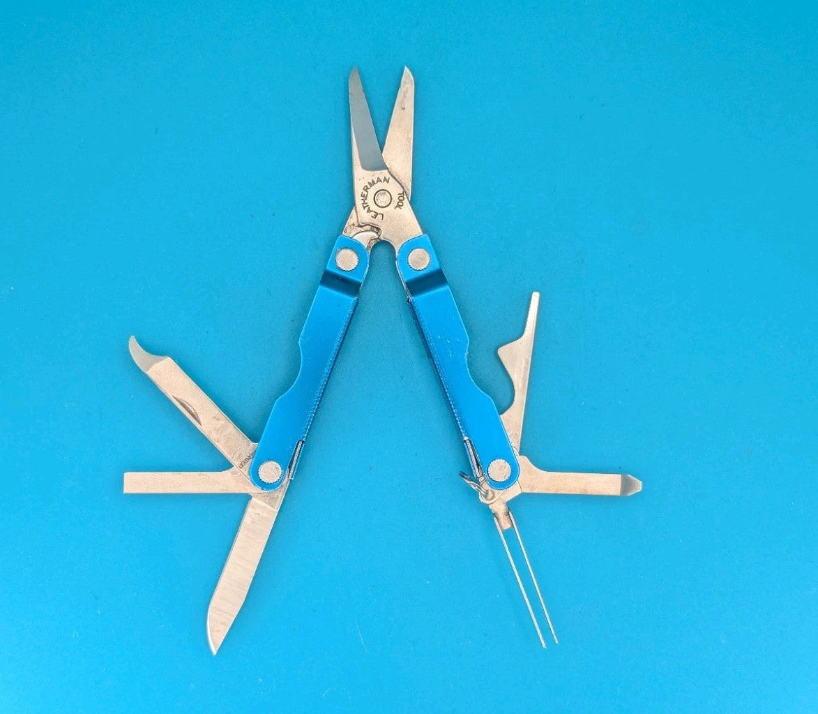 Leatherman Micra Multi-Tool, Knife, Scissors, Key Ring, Blue! *BP SAFETY*