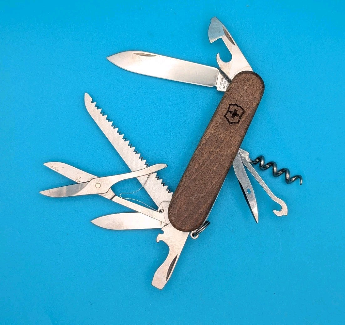 Victorinox Huntsman Wood Swiss Army Knife Multi Tool!