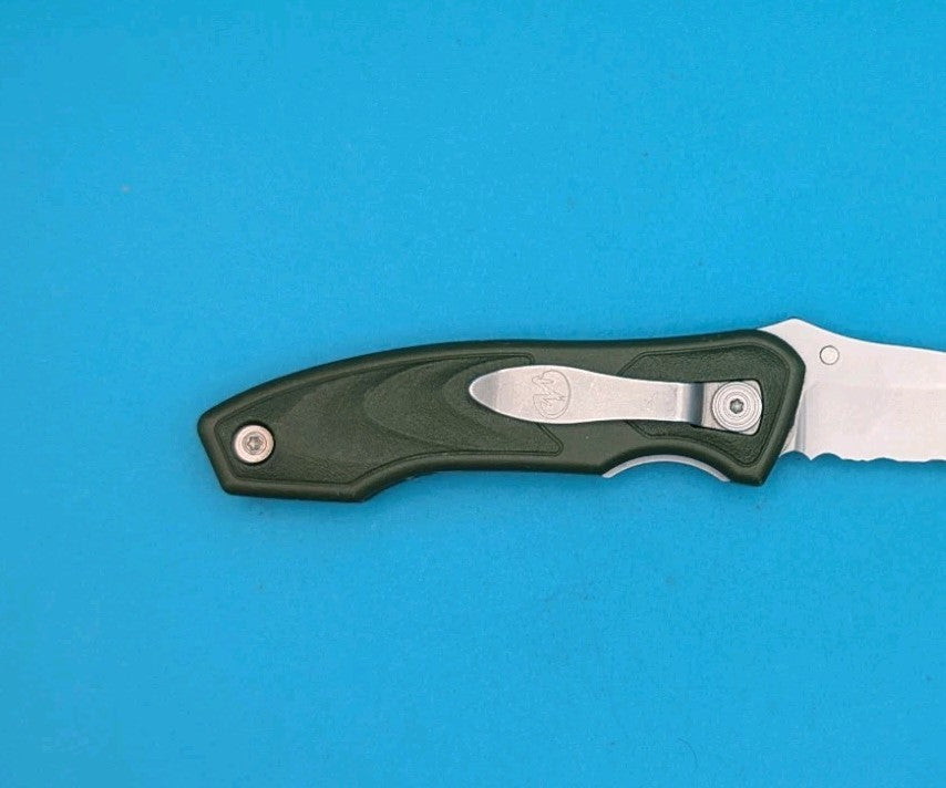 Vintage Leatherman Crater Green Combo Edge Pocket Knife! RARE!