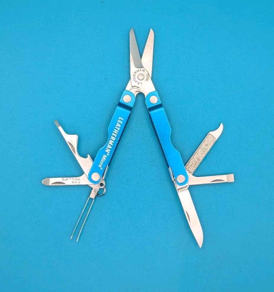 Leatherman Micra Multi-Tool, Knife, Scissors, Key Ring, Blue!