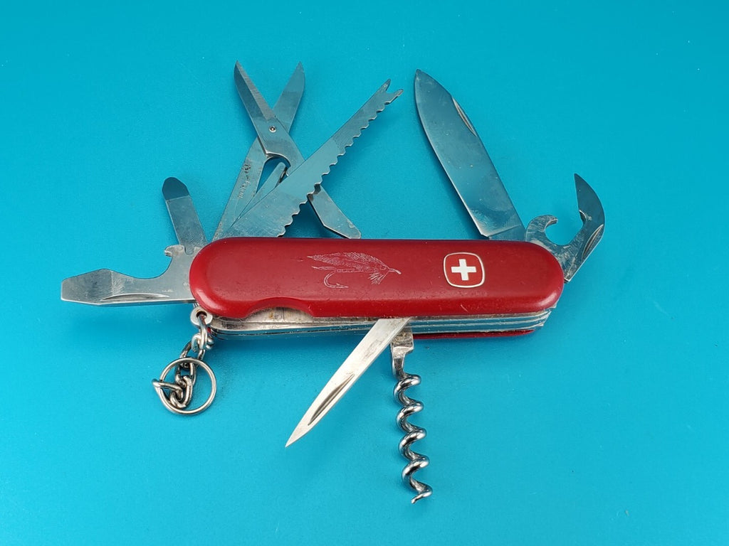 Wenger Fly Fisherman Swiss Army Knife Multi Tool! Red