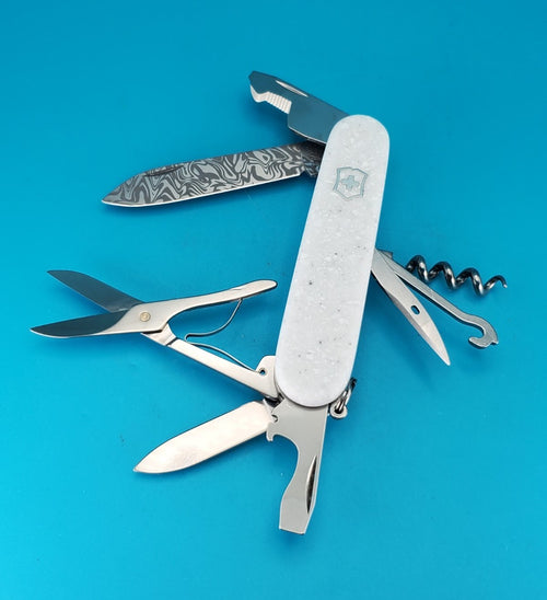 2025 Victorinox Companion Corian Handle Damast Blade Swiss Army Knife #4835/7000