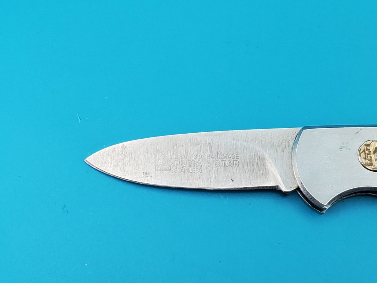 Puma 4 Star Pocket Knife 280730 Lockback Plain Edge Blade!