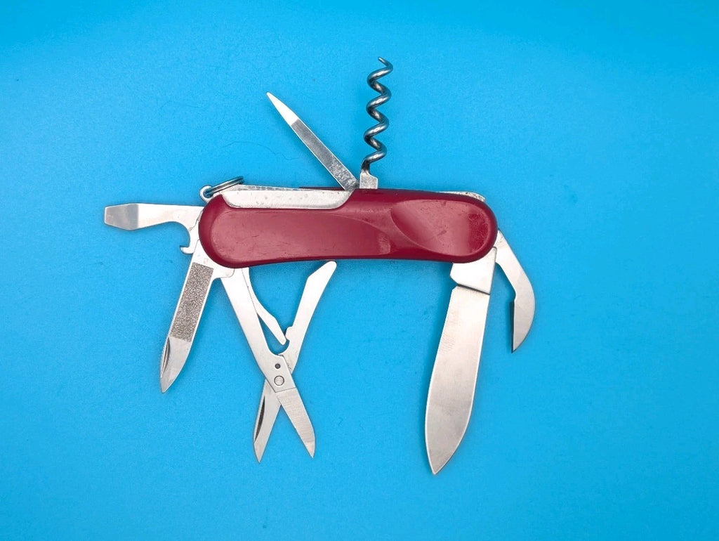 Vintage Wenger EVO 14 Red Swiss Army Knife Multi Tool!