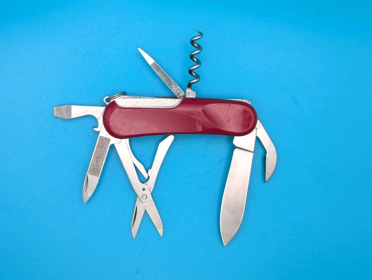 Vintage Wenger EVO 14 Red Swiss Army Knife Multi Tool!