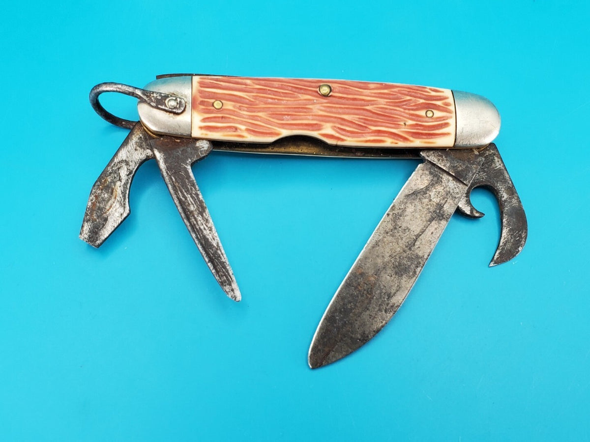 Vintage Imperial Providence RI 4 Blade Boy Scout Multi Tool Pocket Jack Knife