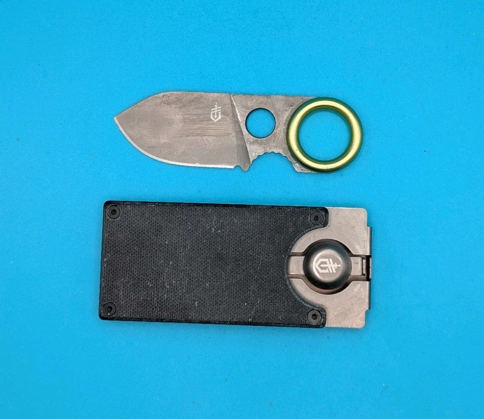 Gerber GDC Money Clip Knife Finger Loop EDC Credit Card Holder G10