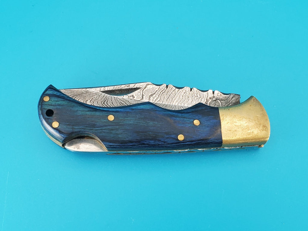 Smoky Mountain Blade Hand Forged Damascus Steel Plain Edge Folding Pocket Knife!