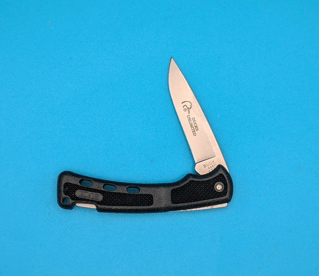 Vintage Buck 444 Bucklite Plain Edge Lockback Pocket Knife! Duck's Unlimited!
