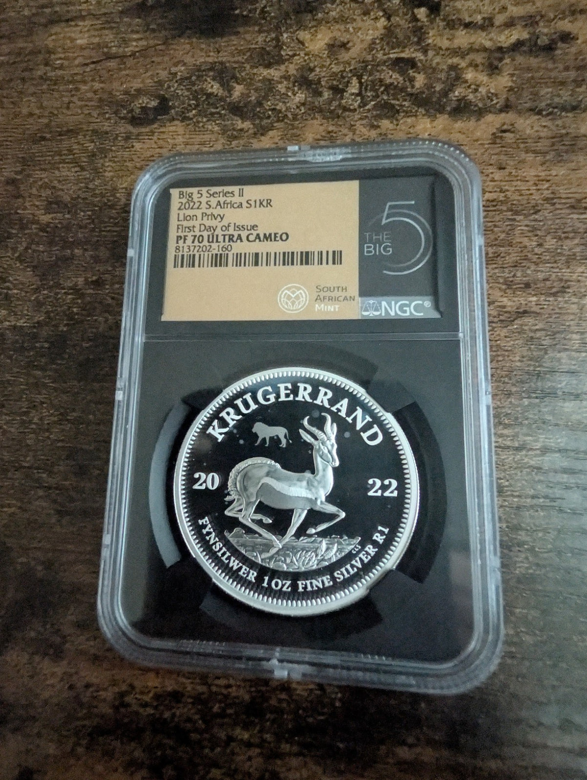 2022 South Africa 1oz Silver Krugerrand Lion Privy Mark Proof NGC PF70