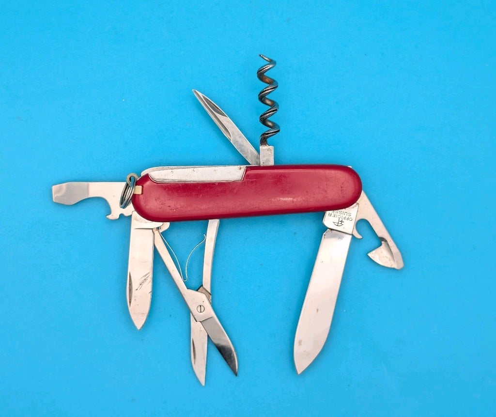 Vintage Victorinox 84mm Small Climber Swiss Army Knife Multi Tool! Red!