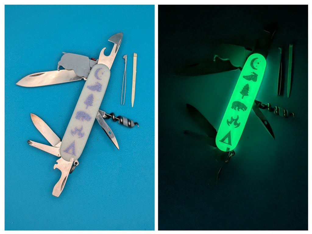 Custom Victorinox Spartan Lite Swiss Army Knife Multi Tool! Glow in the Dark!