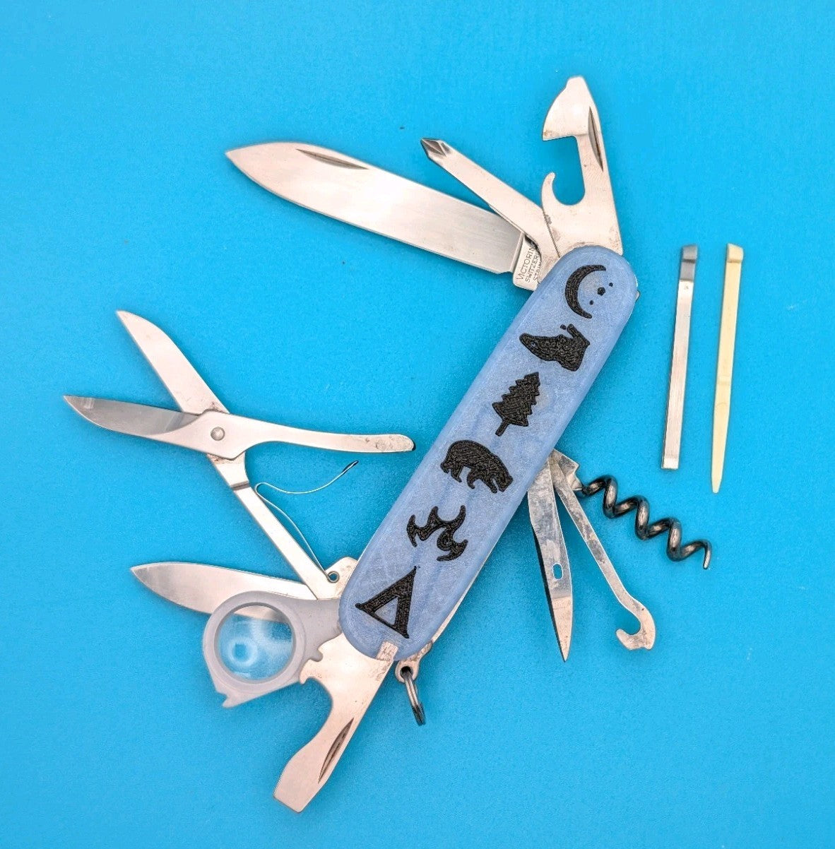 CUSTOM VICTORINOX EXPLORER SWISS ARMY KNIFE MULTI TOOL! 91mm