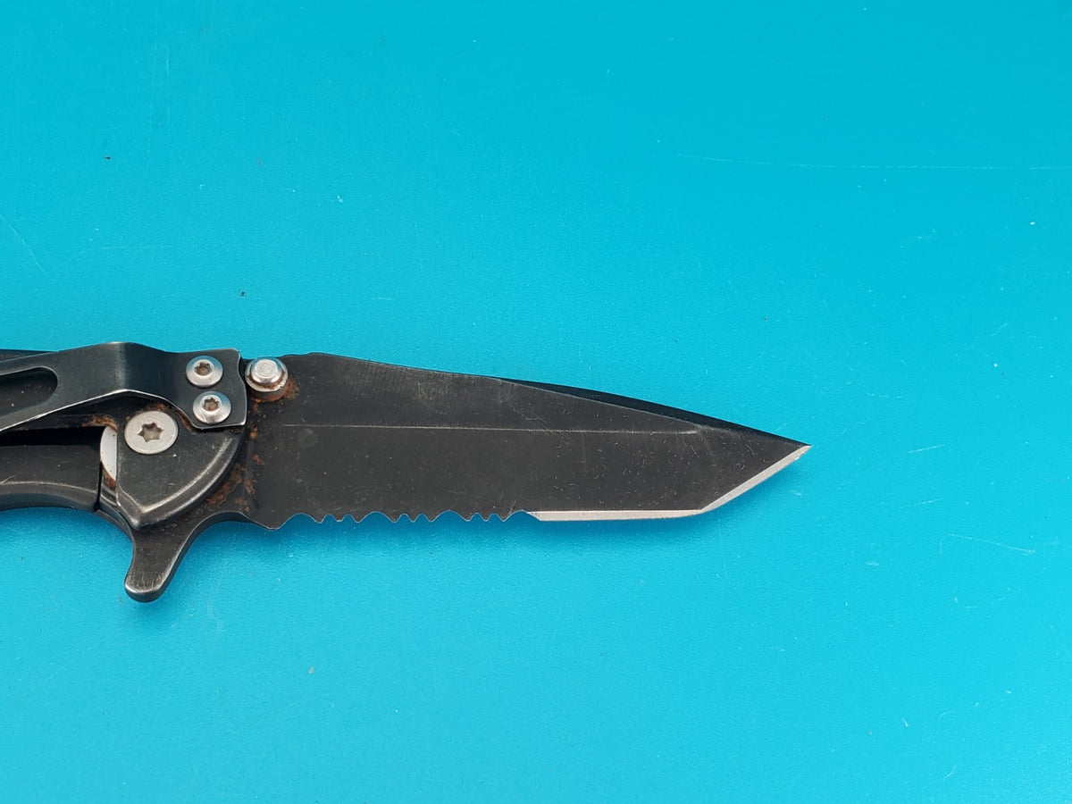 Gerber Torch I Frame Lock Plain Edge Blade Folding Pocket Knife! Black!