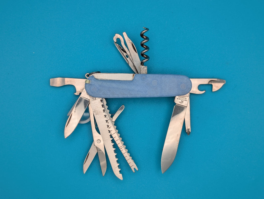 Victorinox Champion Swiss Army Knife Multi Tool! Firefly Blue Glow in the Dark!