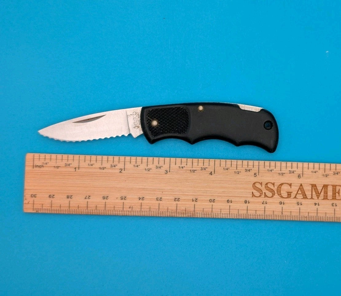 Cutco 1886 Serrated Edge Blade USA Lockback Knife! Black Handle!