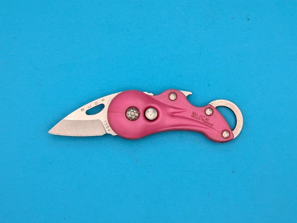 Buck Knives 756 Whittaker - Outdoor Keychain Knife Bottle Opener - Pink!