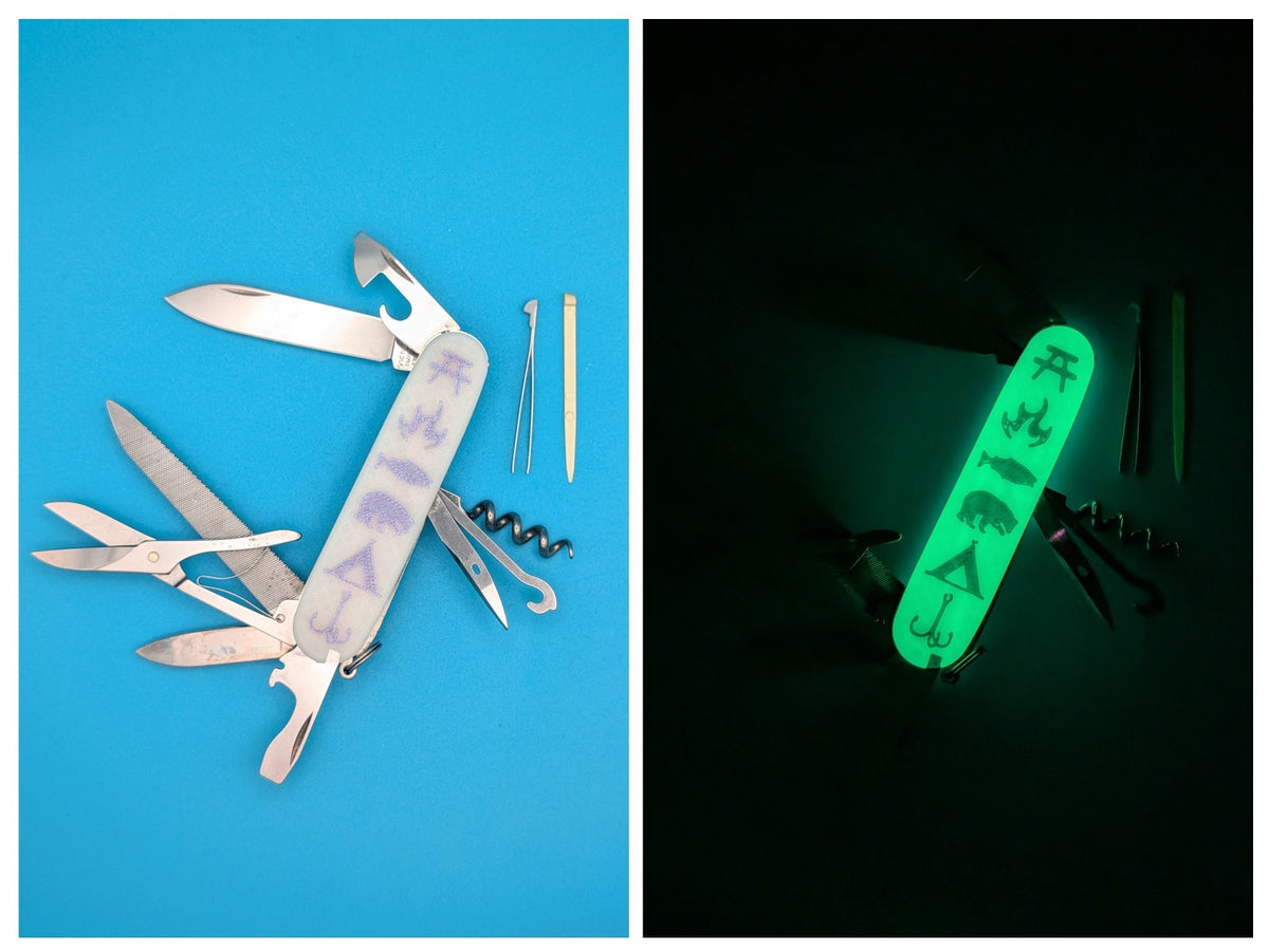 Custom Victorinox Mountaineer Glow in the Dark Swiss Army Knife Multi Tool!