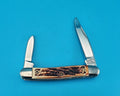 SHARP USA 260 Two Blade Folder Jigged Delrin Handles Stainless Blade!