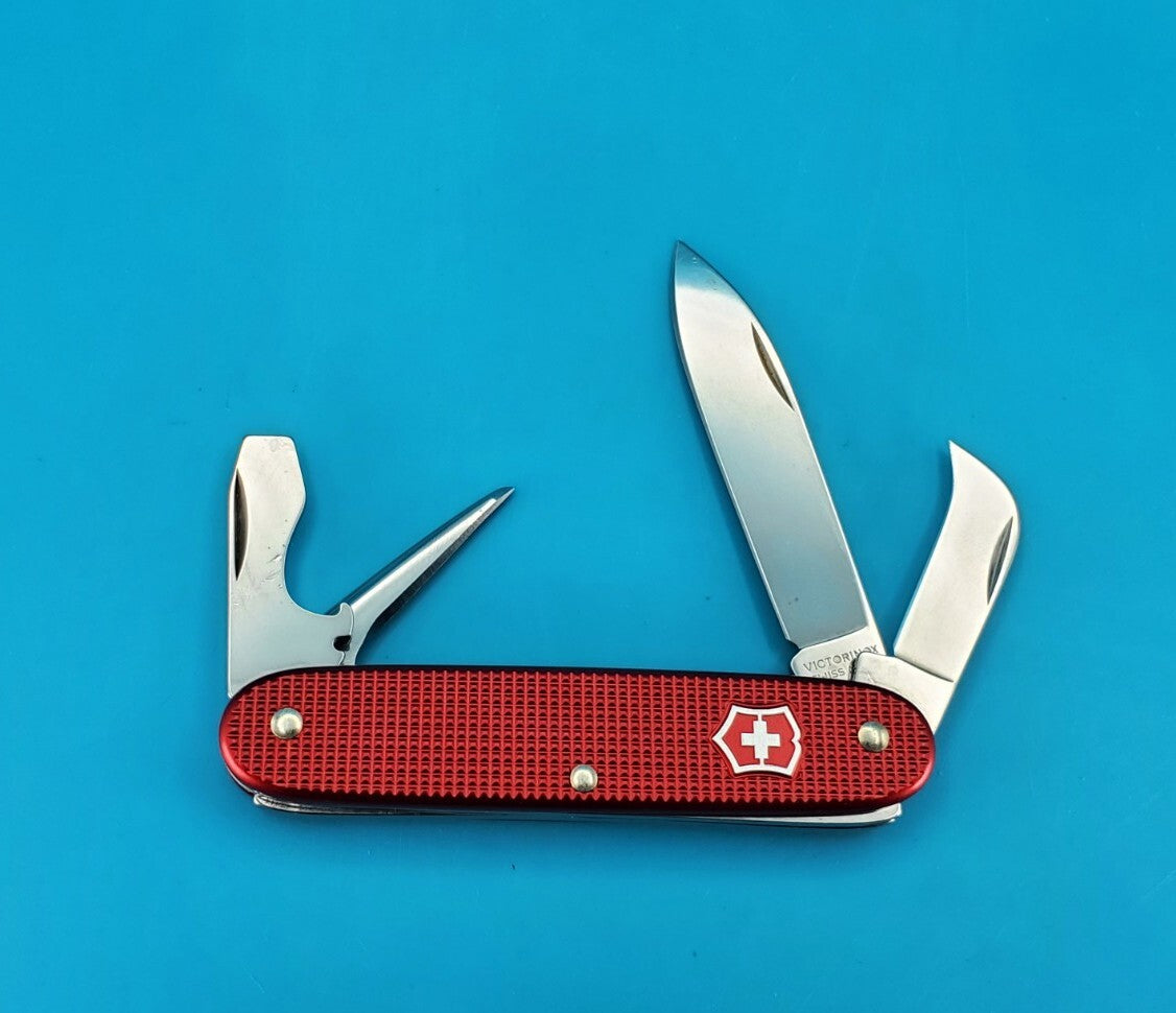 Victorinox Pioneer Rancher Red Alox Swiss Army Knife Multi Tool! RARE!