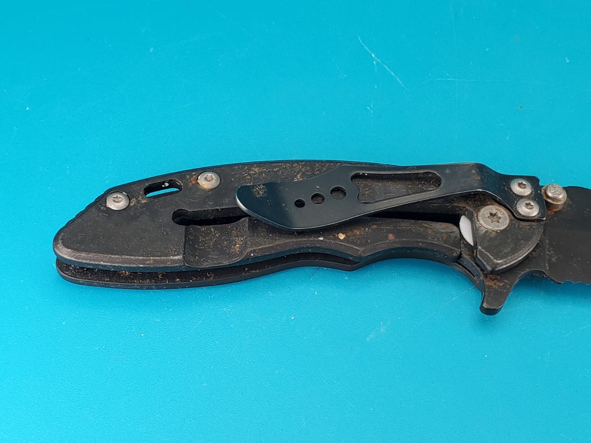 Gerber Torch I Frame Lock Plain Edge Blade Folding Pocket Knife! Black!